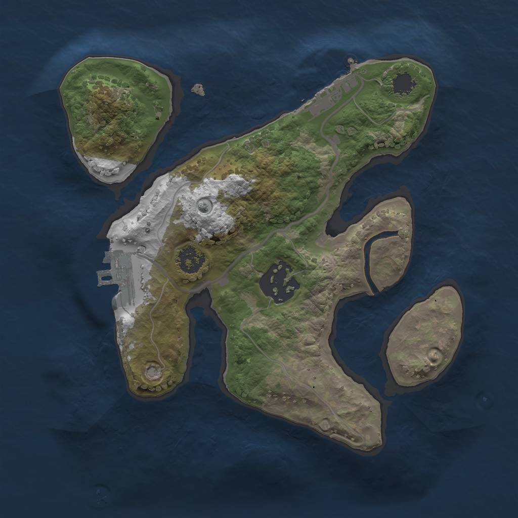 Rust Map: Procedural Map, Size: 2000, Seed: 444444, 10 Monuments