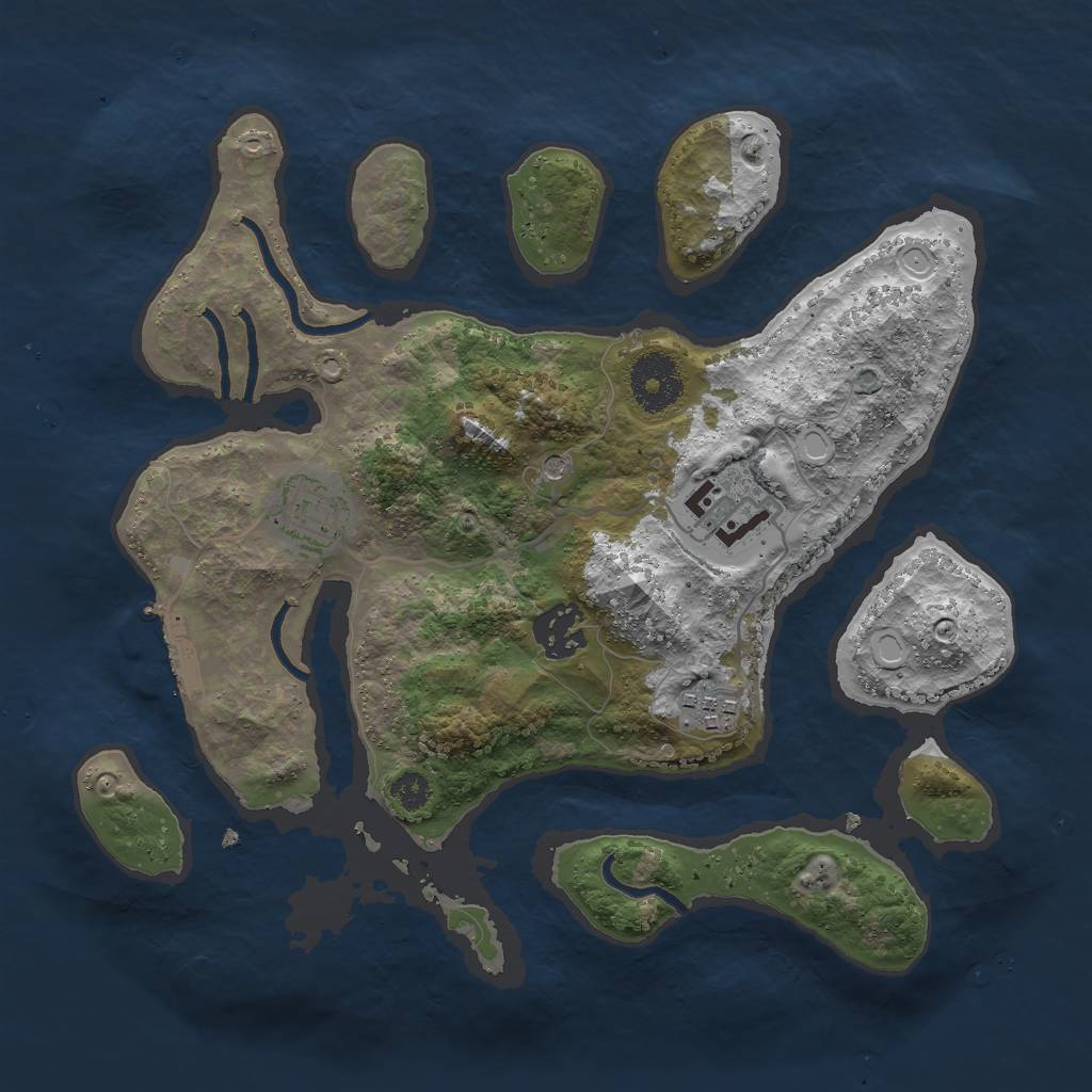 Rust Map: Procedural Map, Size: 3000, Seed: 1181995, 14 Monuments