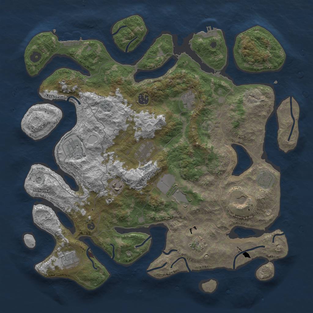 Rust Map: Procedural Map, Size: 4300, Seed: 1096671803, 22 Monuments