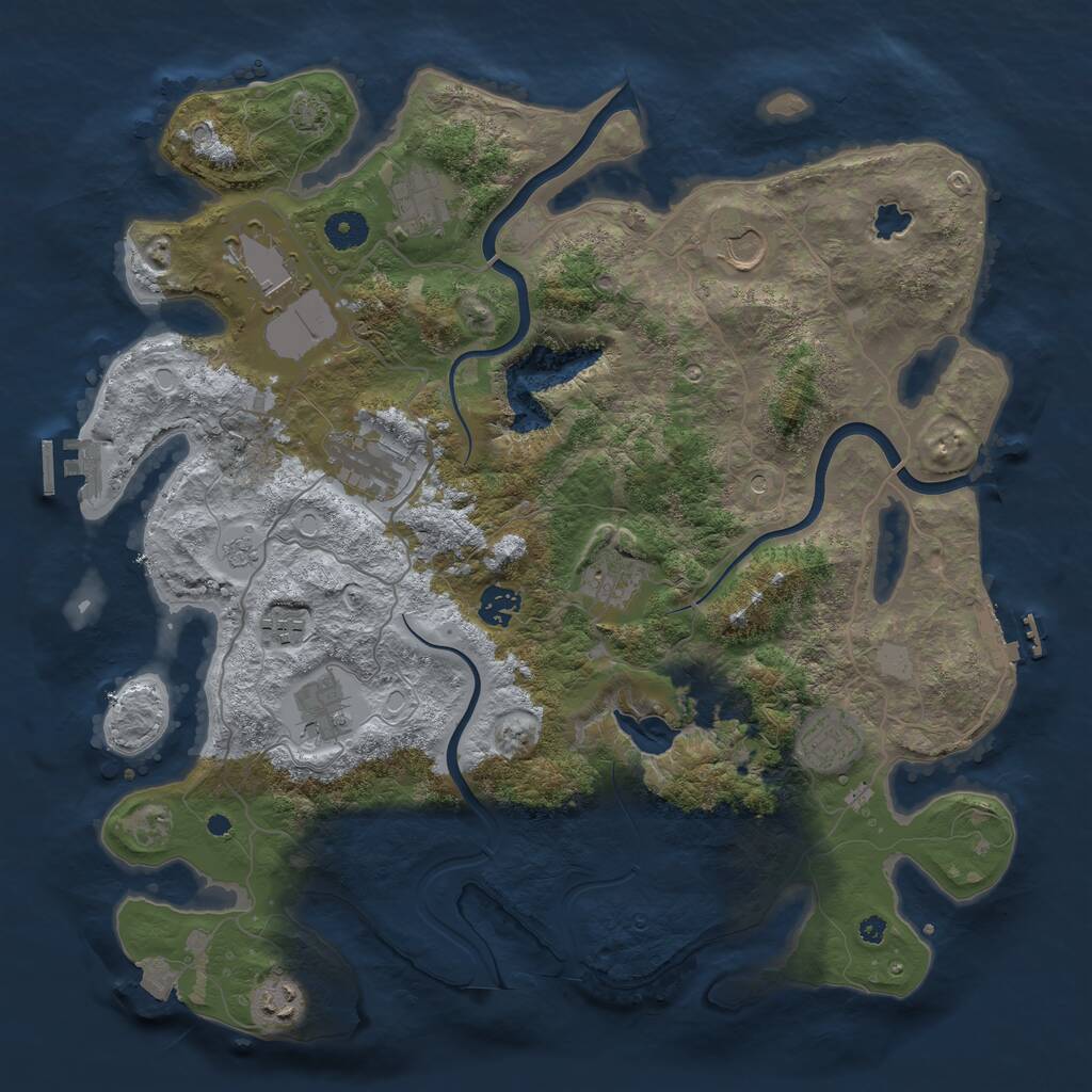 Rust Map: Procedural Map, Size: 4000, Seed: 1892483193, 16 Monuments