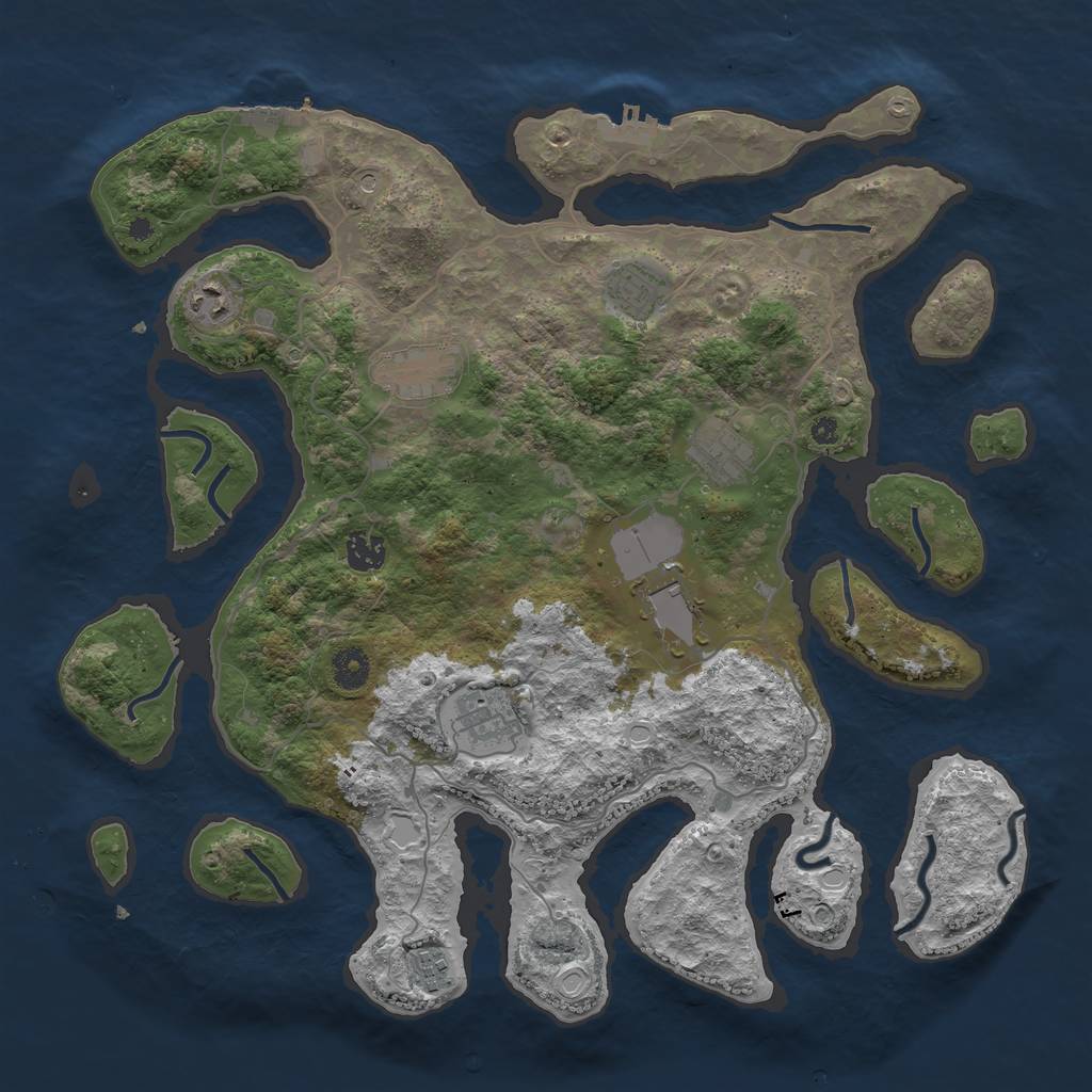 Rust Map: Procedural Map, Size: 4000, Seed: 67890, 19 Monuments