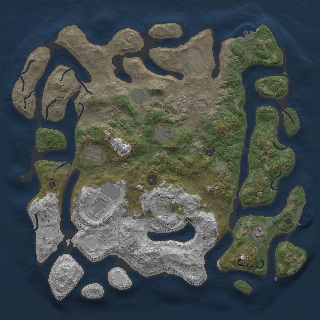 Rust Map: Procedural Map, Size: 4500, Seed: 337711, 20 Monuments