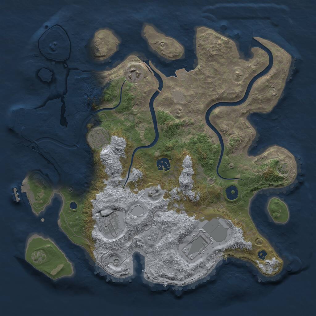 Rust Map: Procedural Map, Size: 3500, Seed: 20210819, 11 Monuments