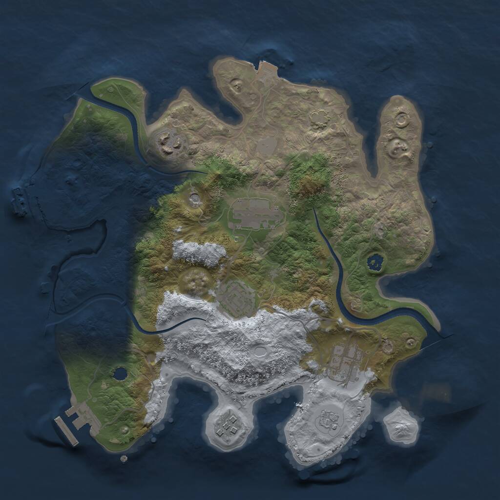 Rust Map: Procedural Map, Size: 3000, Seed: 2063118285, 11 Monuments