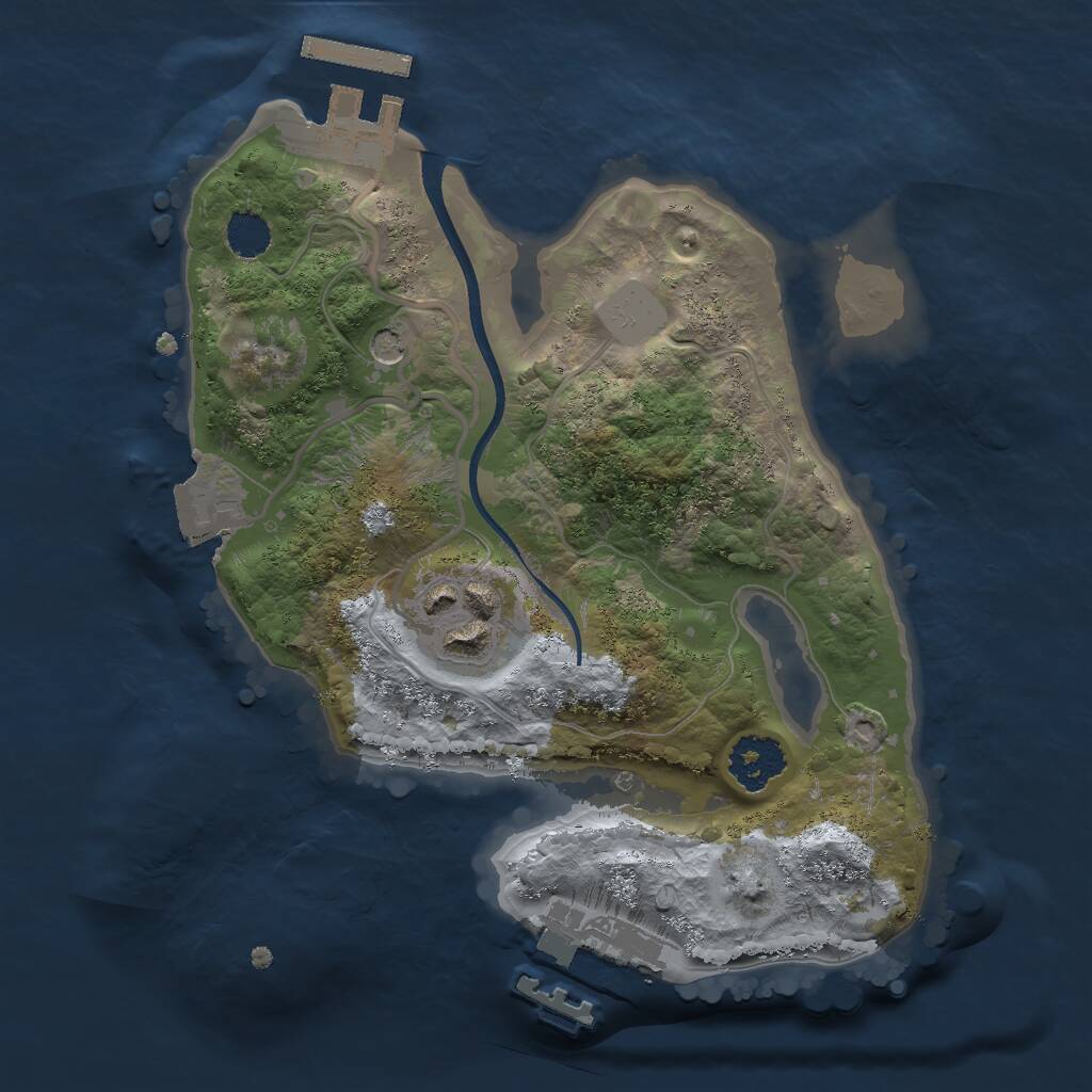 Rust Map: Procedural Map, Size: 2000, Seed: 12093219, 5 Monuments