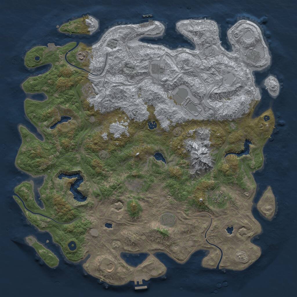 Rust Map: Procedural Map, Size: 5000, Seed: 9485761, 17 Monuments