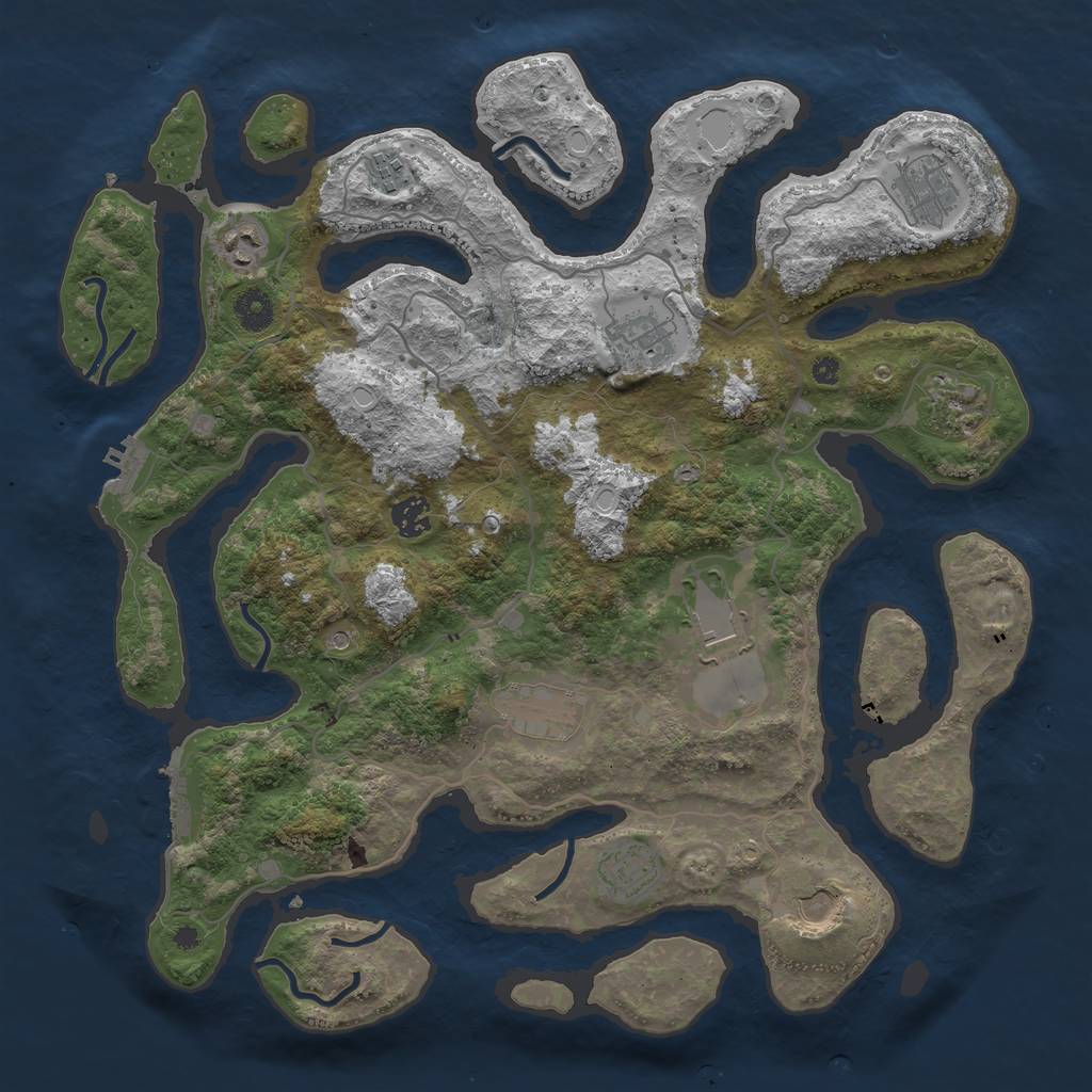 Rust Map: Procedural Map, Size: 4000, Seed: 26849684, 21 Monuments