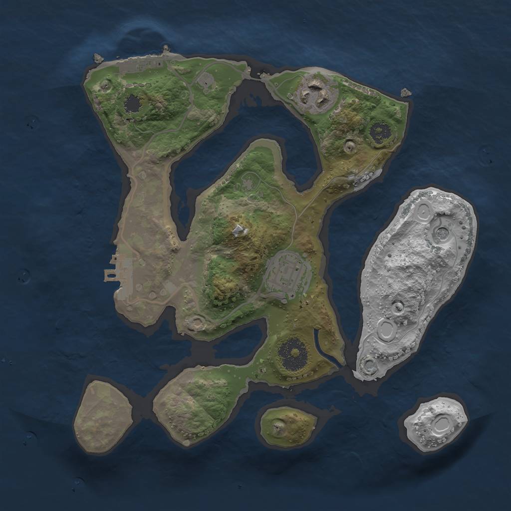 Rust Map: Procedural Map, Size: 2500, Seed: 884855662, 13 Monuments