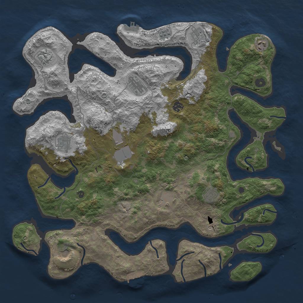 Rust Map: Procedural Map, Size: 4500, Seed: 441513170, 22 Monuments