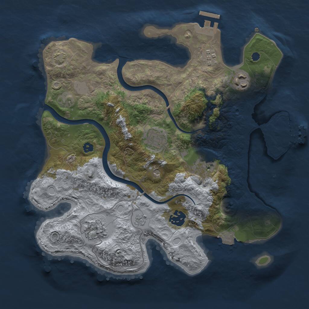 Rust Map: Procedural Map, Size: 3000, Seed: 551339201, 12 Monuments