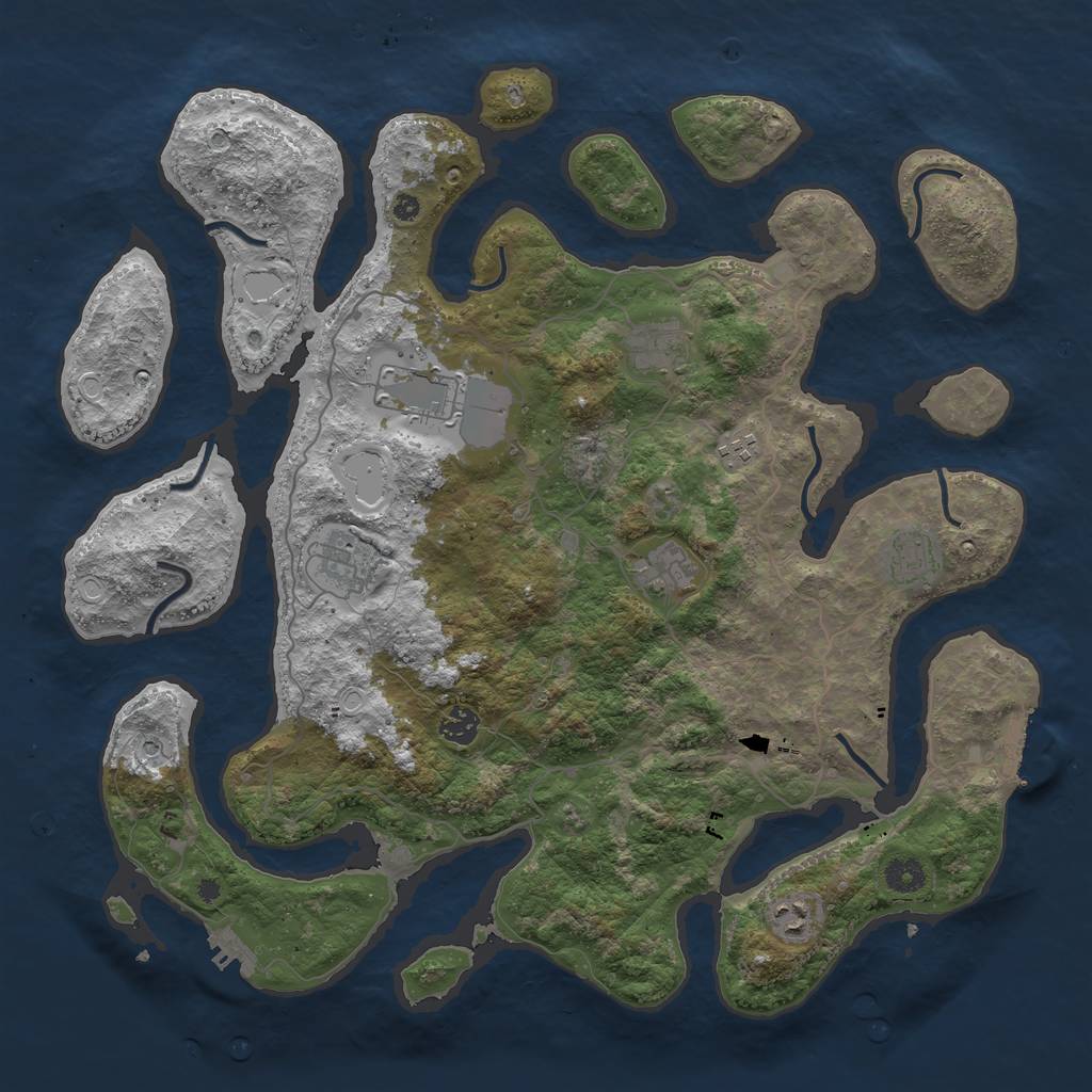 Rust Map: Procedural Map, Size: 4250, Seed: 673317882, 19 Monuments