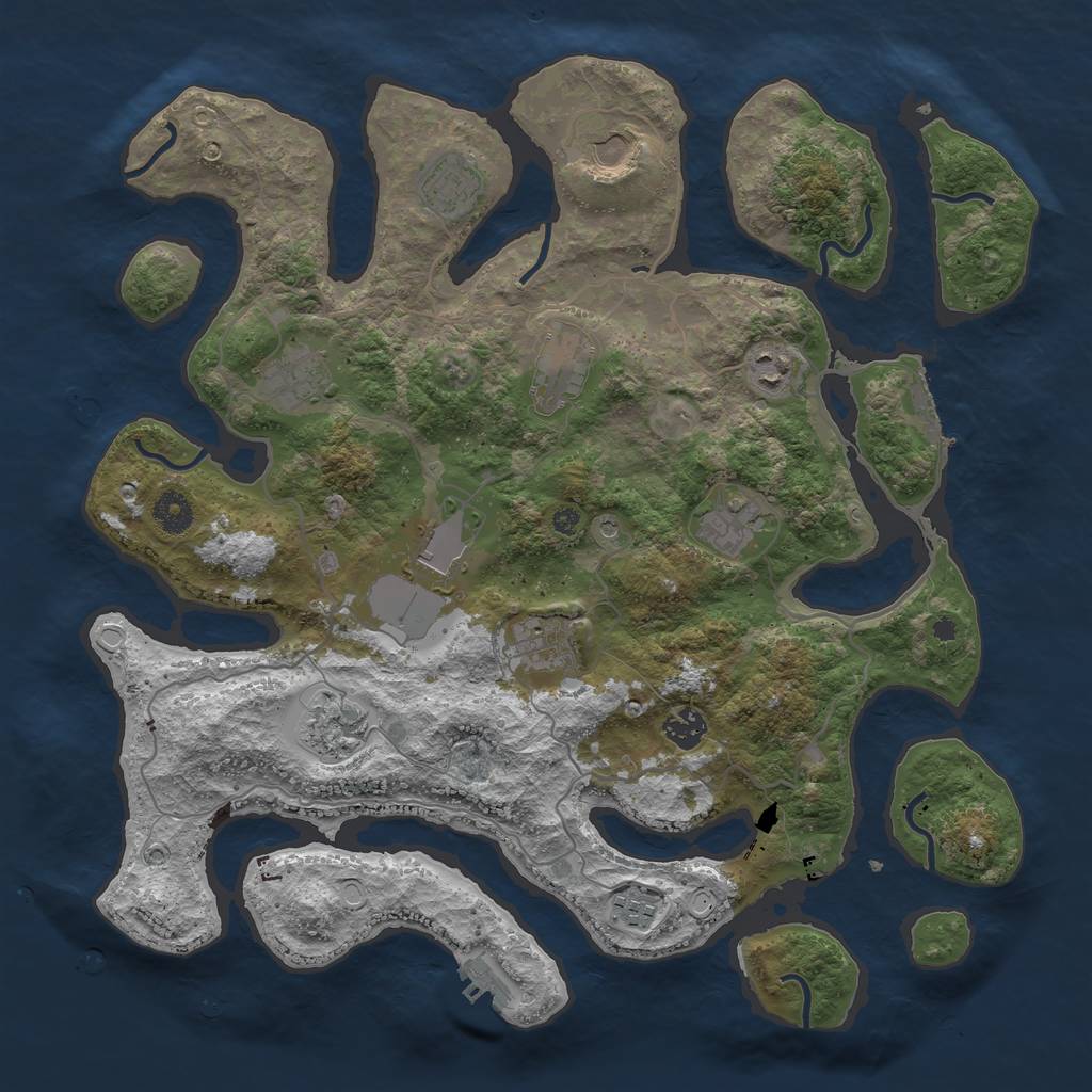 Rust Map: Procedural Map, Size: 4000, Seed: 2059265048, 22 Monuments