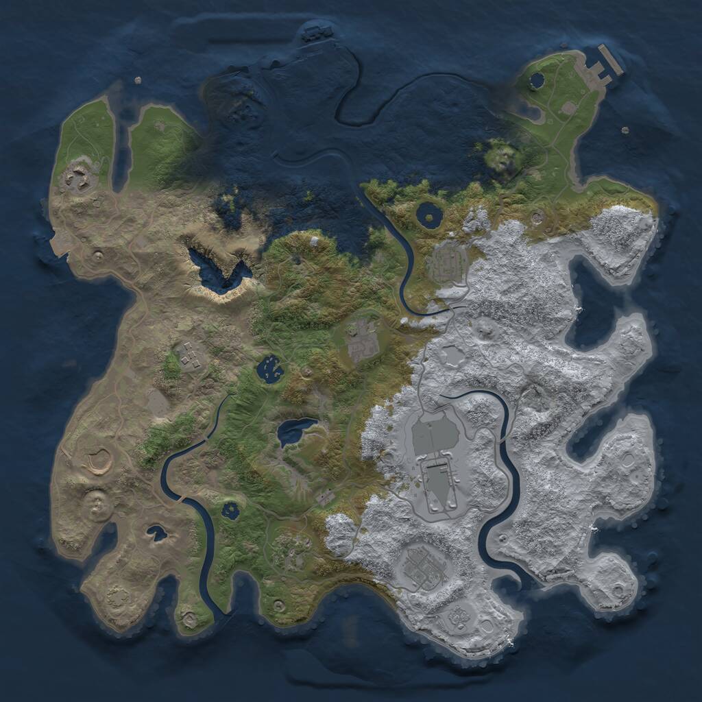 Rust Map: Procedural Map, Size: 4000, Seed: 25484369, 15 Monuments