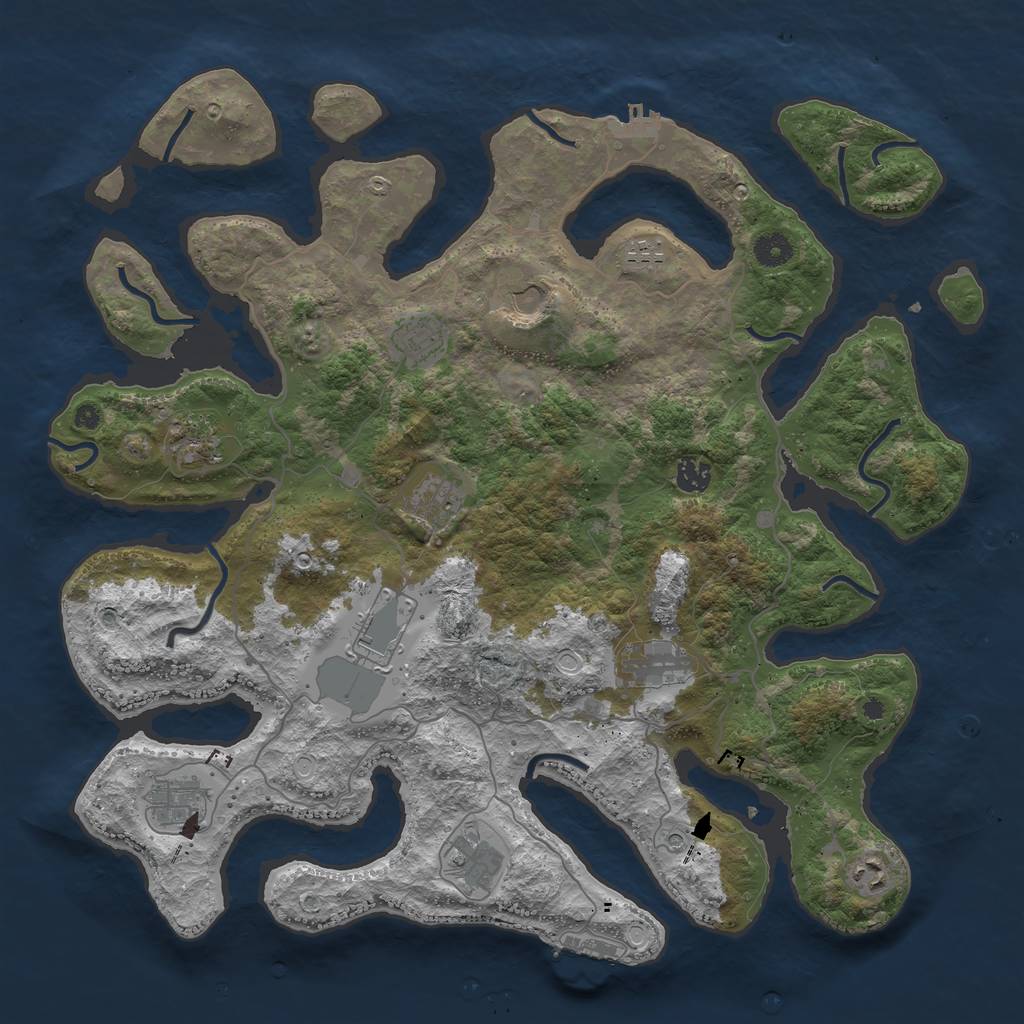 Rust Map: Procedural Map, Size: 4250, Seed: 72807795, 22 Monuments
