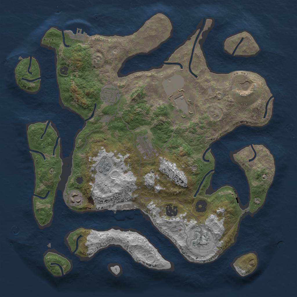 Rust Map: Procedural Map, Size: 3600, Seed: 9776967, 19 Monuments