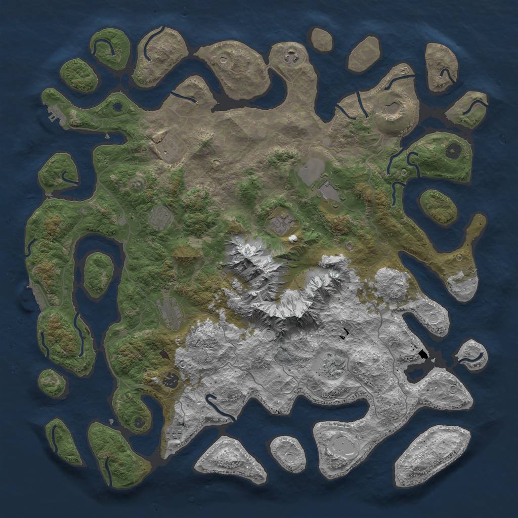 Rust Map: Procedural Map, Size: 5000, Seed: 7931977, 21 Monuments