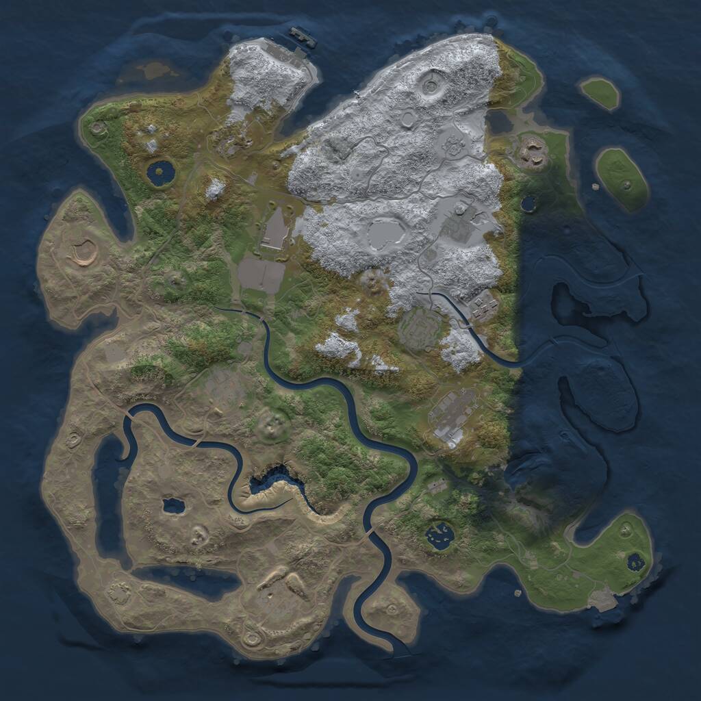Rust Map: Procedural Map, Size: 4000, Seed: 92847548, 16 Monuments