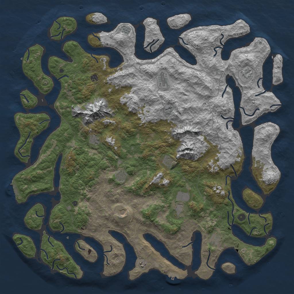 Rust Map: Procedural Map, Size: 6000, Seed: 397, 22 Monuments