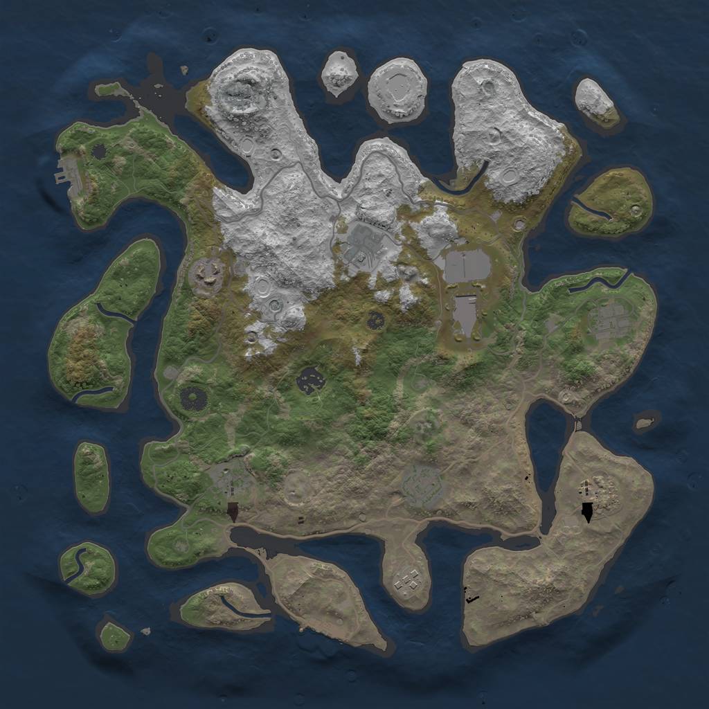Rust Map: Procedural Map, Size: 4000, Seed: 716207403, 20 Monuments