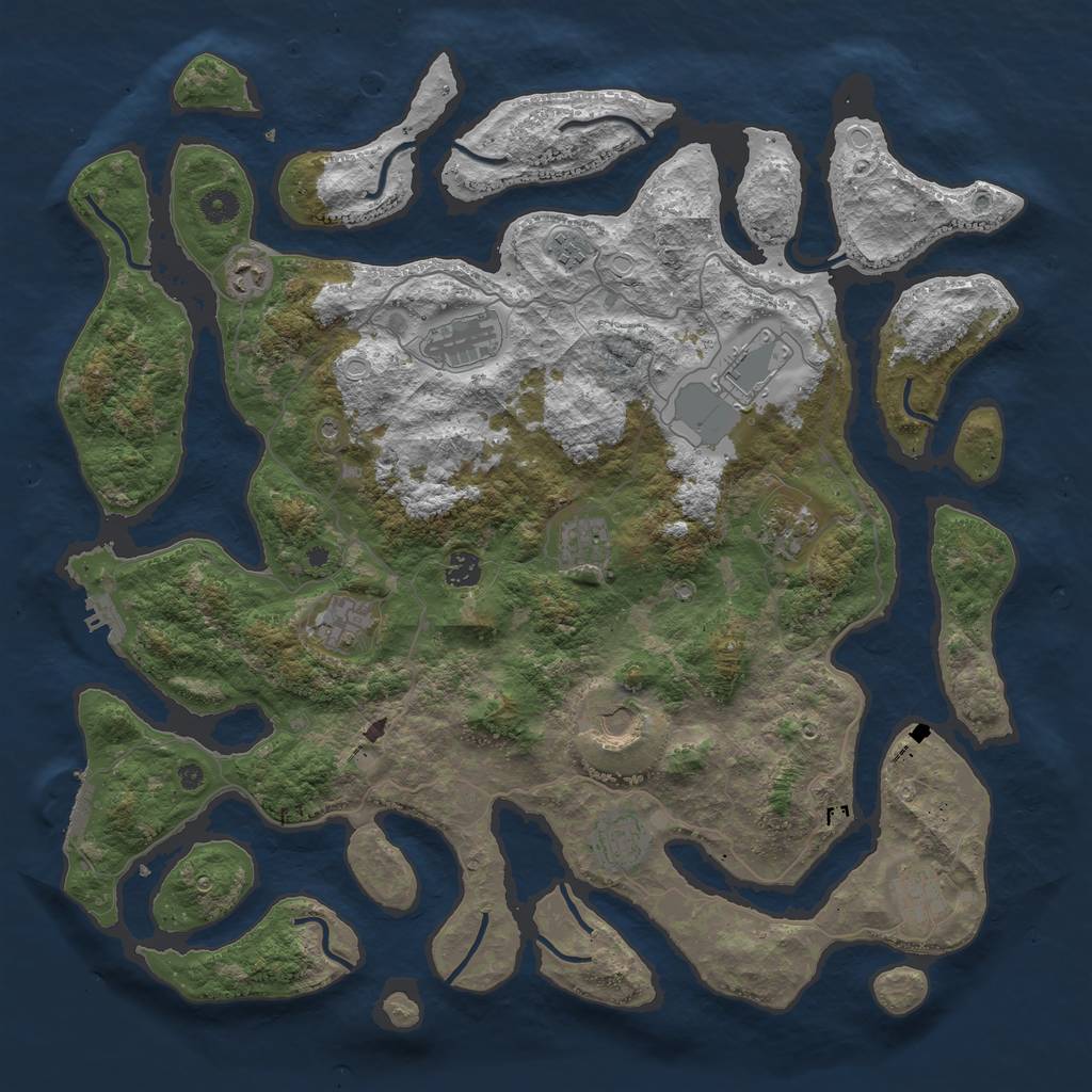 Rust Map: Procedural Map, Size: 4500, Seed: 947578483, 22 Monuments