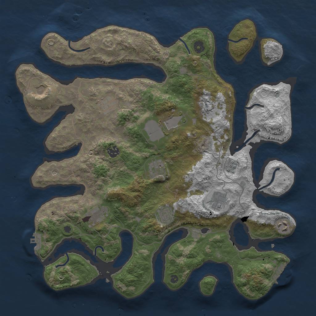 Rust Map: Procedural Map, Size: 4000, Seed: 204800415, 22 Monuments