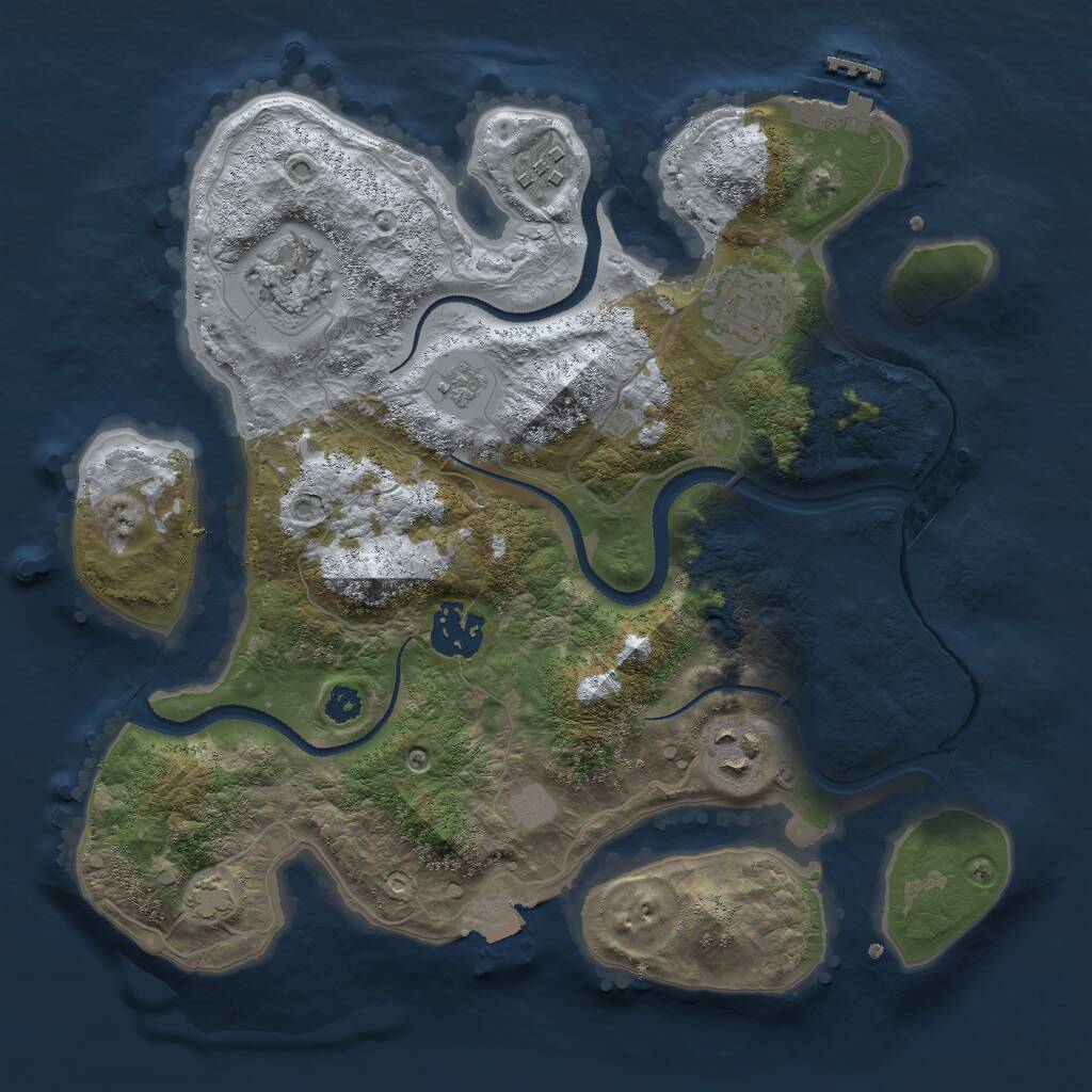 Rust Map: Procedural Map, Size: 3000, Seed: 643688630, 9 Monuments