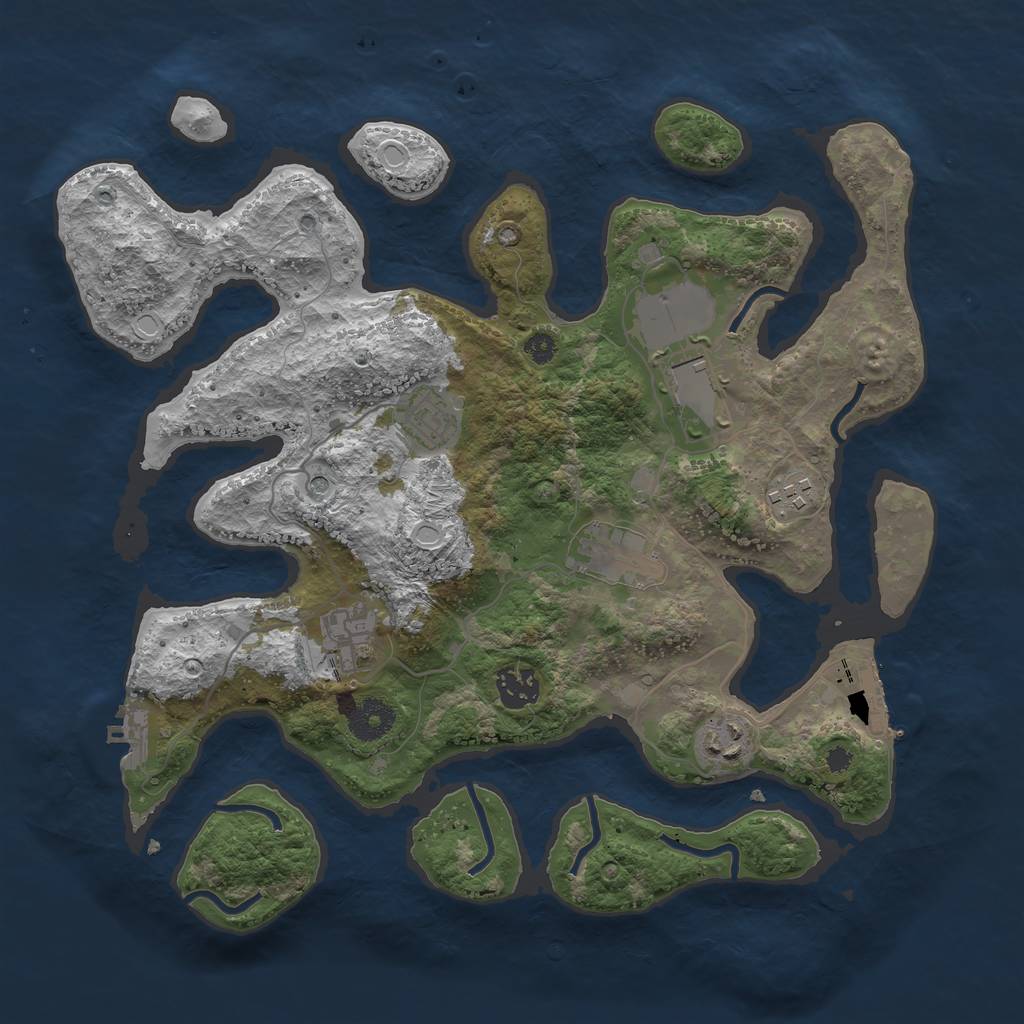 Rust Map: Procedural Map, Size: 3500, Seed: 320, 18 Monuments