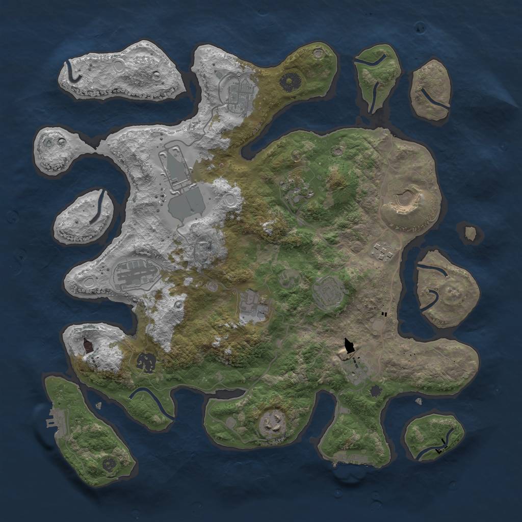 Rust Map: Procedural Map, Size: 3850, Seed: 700476275, 22 Monuments
