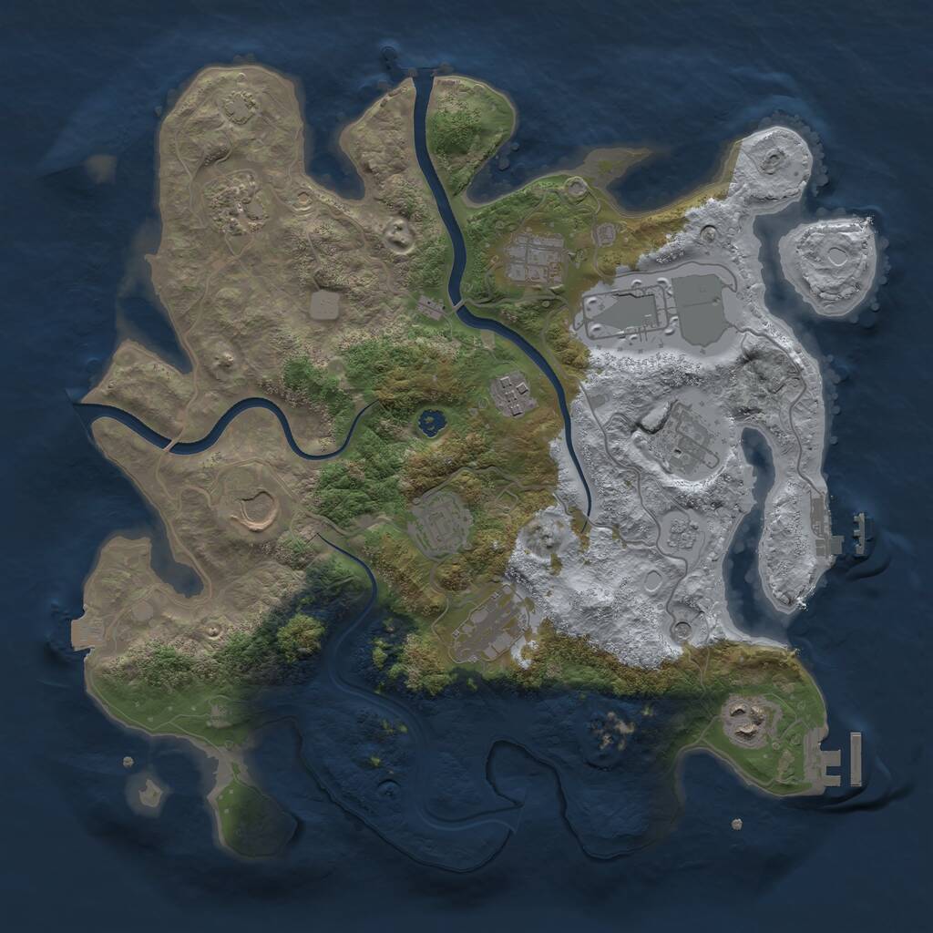 Rust Map: Procedural Map, Size: 3500, Seed: 1574, 15 Monuments