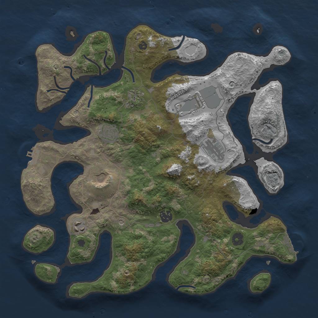 Rust Map: Procedural Map, Size: 3800, Seed: 13567, 19 Monuments