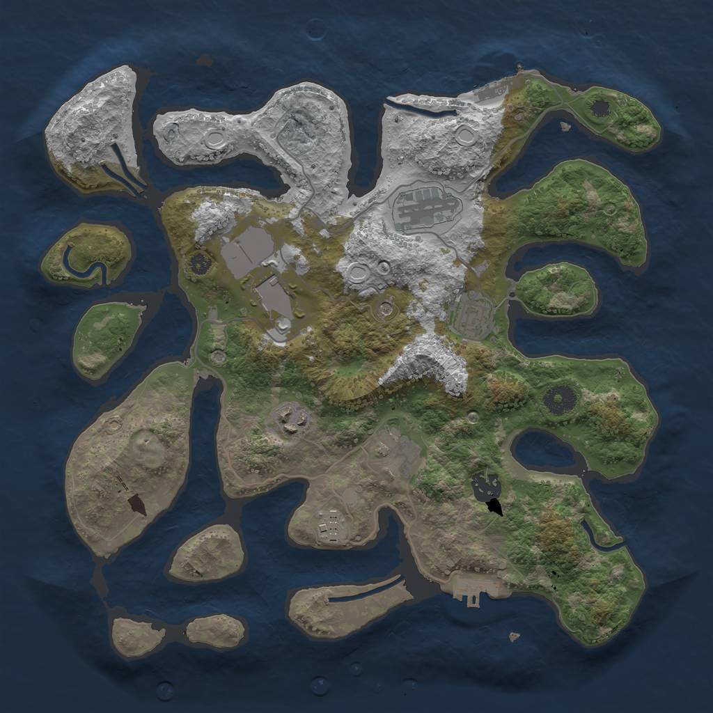 Rust Map: Procedural Map, Size: 3500, Seed: 2021080605, 18 Monuments