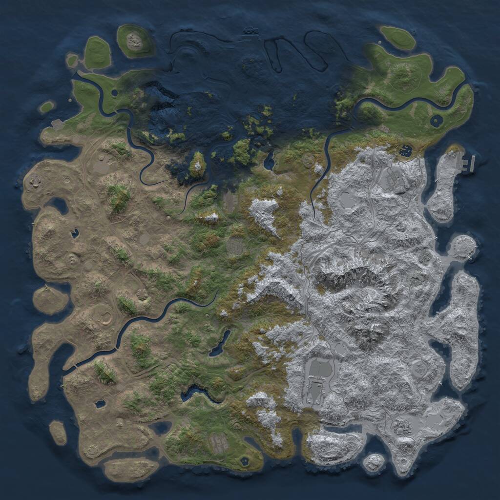 Rust Map: Procedural Map, Size: 6000, Seed: 40125806, 17 Monuments