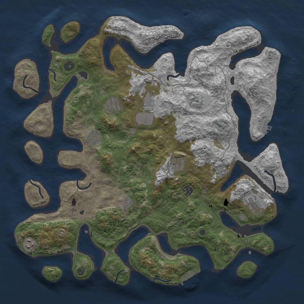 Rust Map: Procedural Map, Size: 4500, Seed: 679302939, 21 Monuments