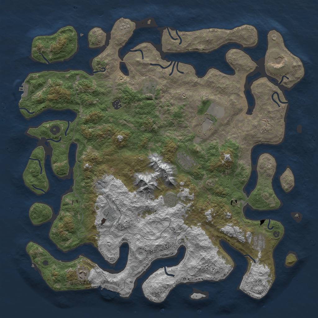 Rust Map: Procedural Map, Size: 5000, Seed: 9906, 22 Monuments