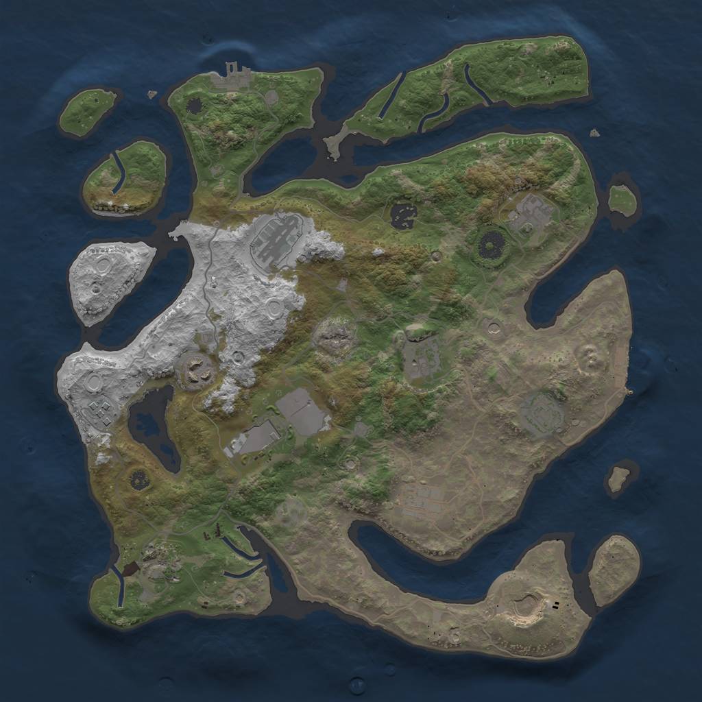 Rust Map: Procedural Map, Size: 3800, Seed: 434795, 22 Monuments