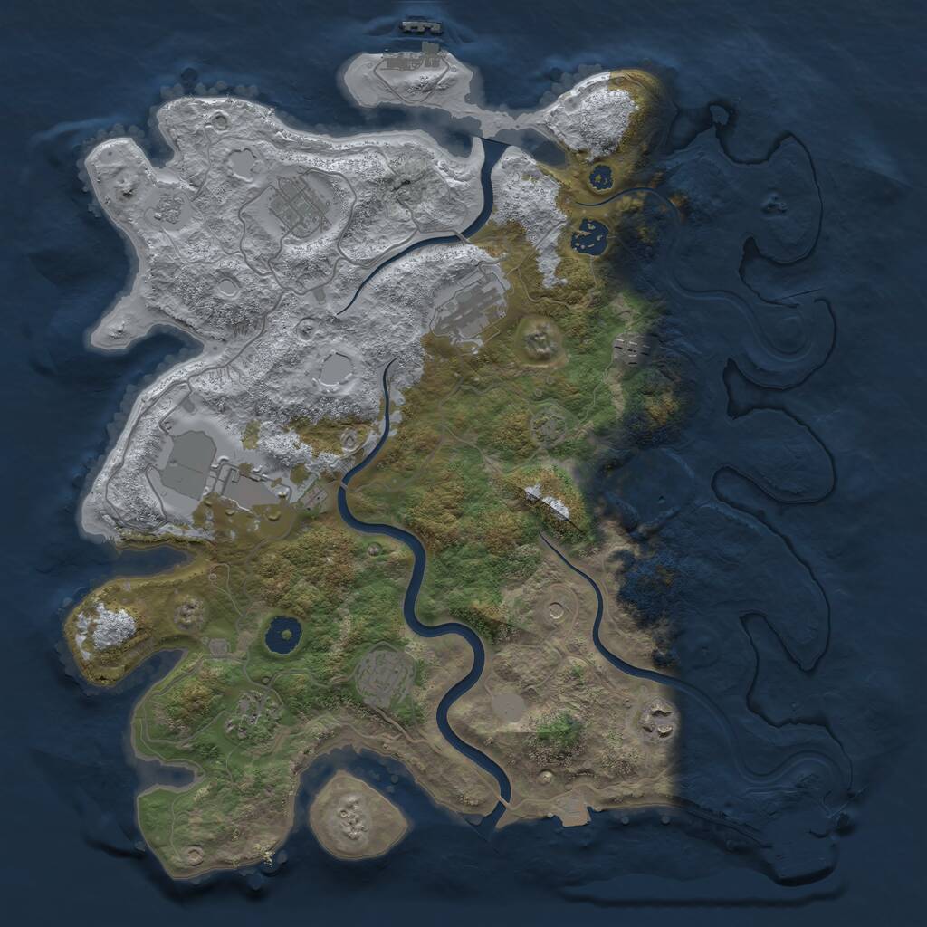 Rust Map: Procedural Map, Size: 3800, Seed: 16523, 15 Monuments