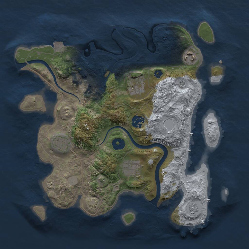 Rust Map: Procedural Map, Size: 3000, Seed: 23452723, 10 Monuments