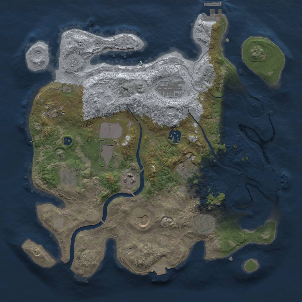 Rust Map: Procedural Map, Size: 3500, Seed: 1919051193, 16 Monuments