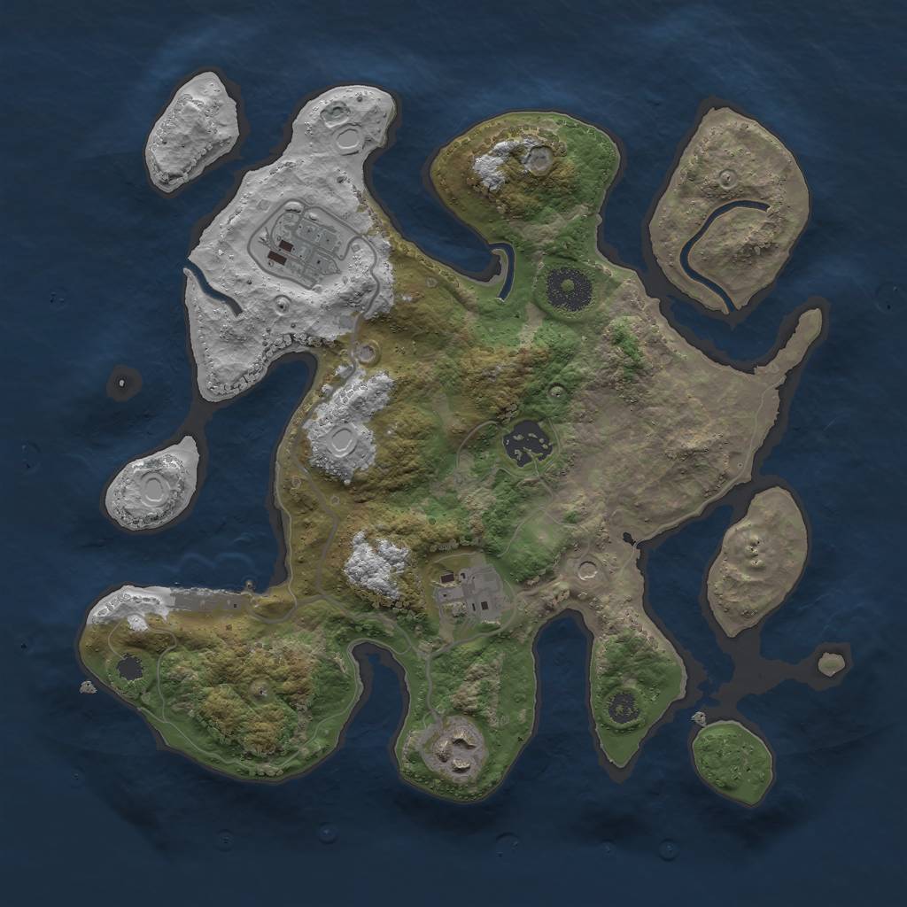 Rust Map: Procedural Map, Size: 3000, Seed: 290156519, 14 Monuments