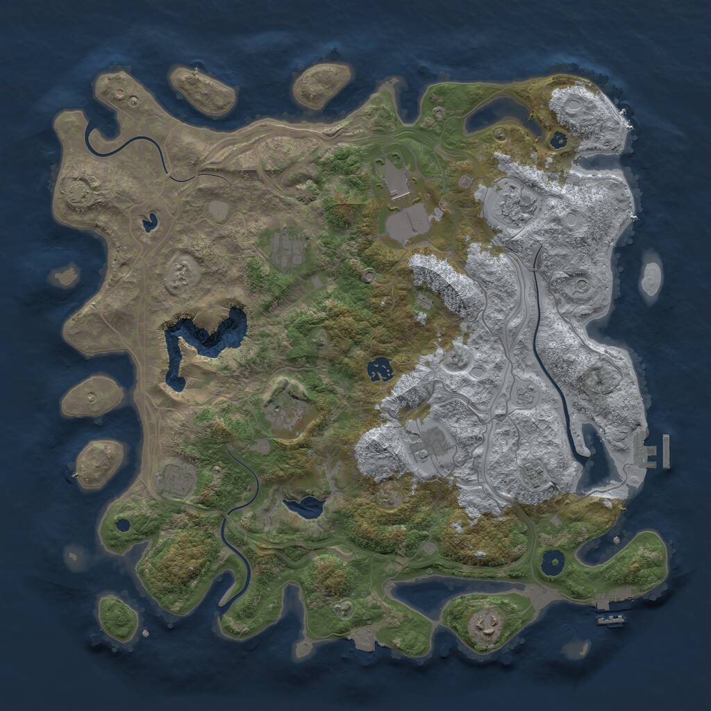 Rust Map: Procedural Map, Size: 4250, Seed: 127, 15 Monuments