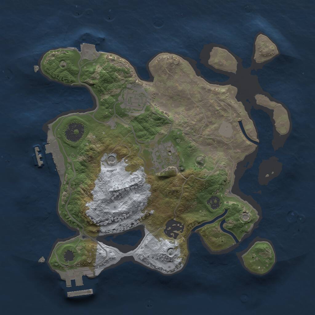 Rust Map: Procedural Map, Size: 2500, Seed: 4579, 7 Monuments