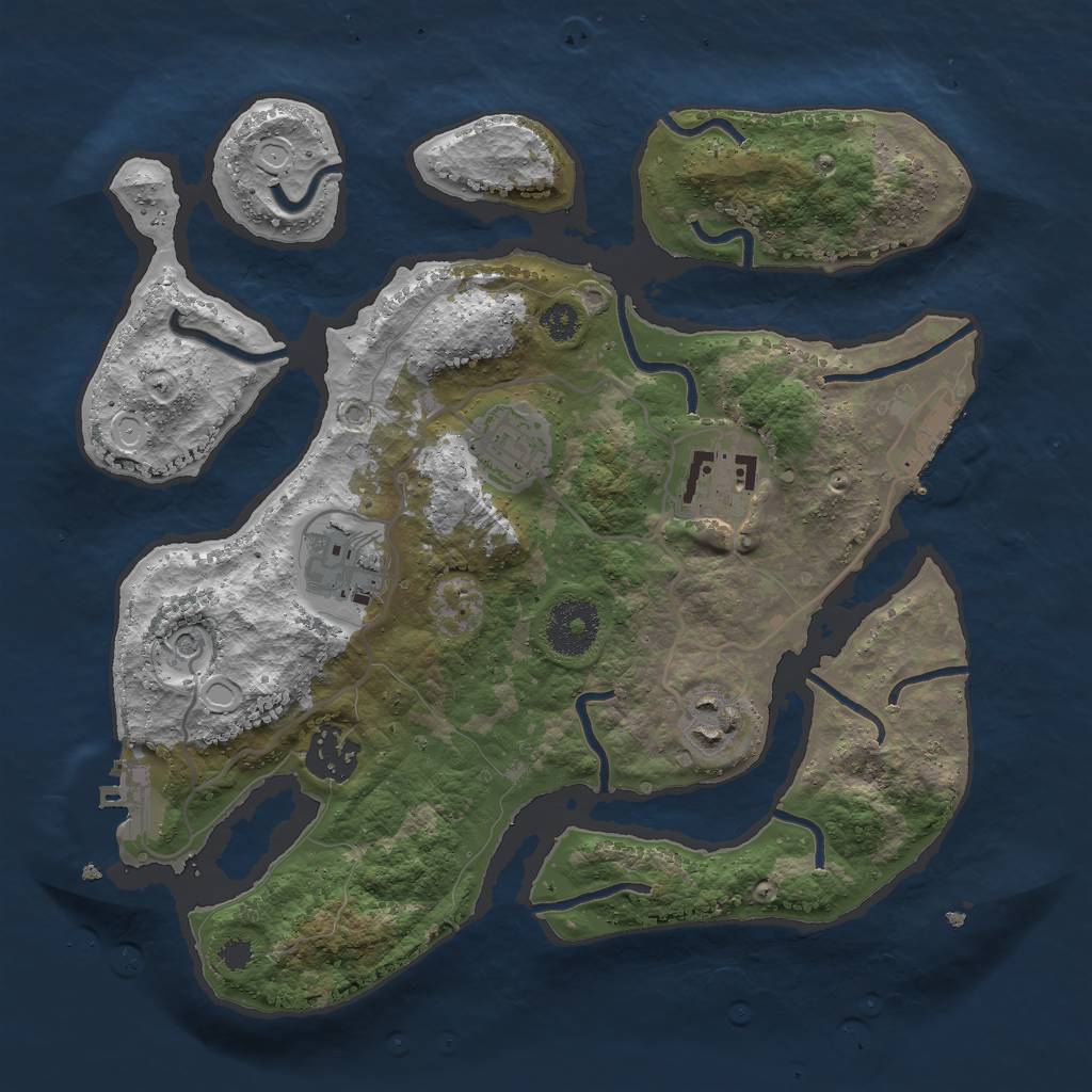 Rust Map: Procedural Map, Size: 3000, Seed: 8173510, 16 Monuments