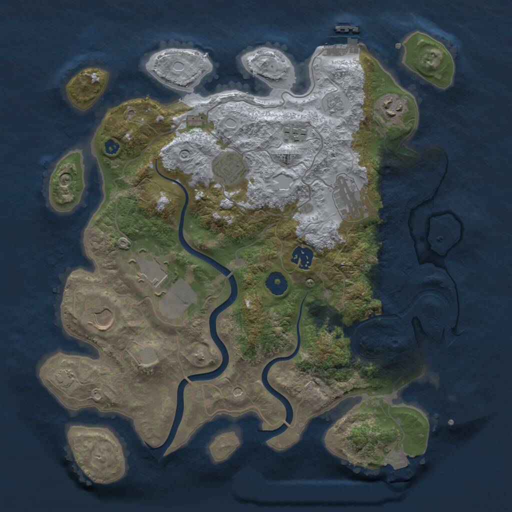 Rust Map: Procedural Map, Size: 3500, Seed: 1825, 12 Monuments
