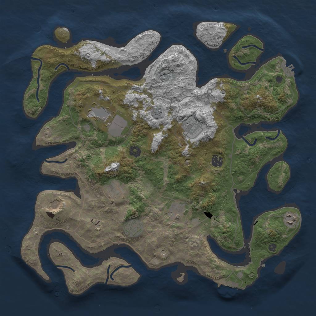 Rust Map: Procedural Map, Size: 4000, Seed: 8749, 20 Monuments