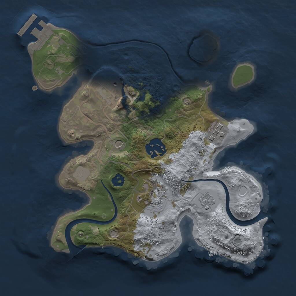 Rust Map: Procedural Map, Size: 2300, Seed: 599045064, 8 Monuments
