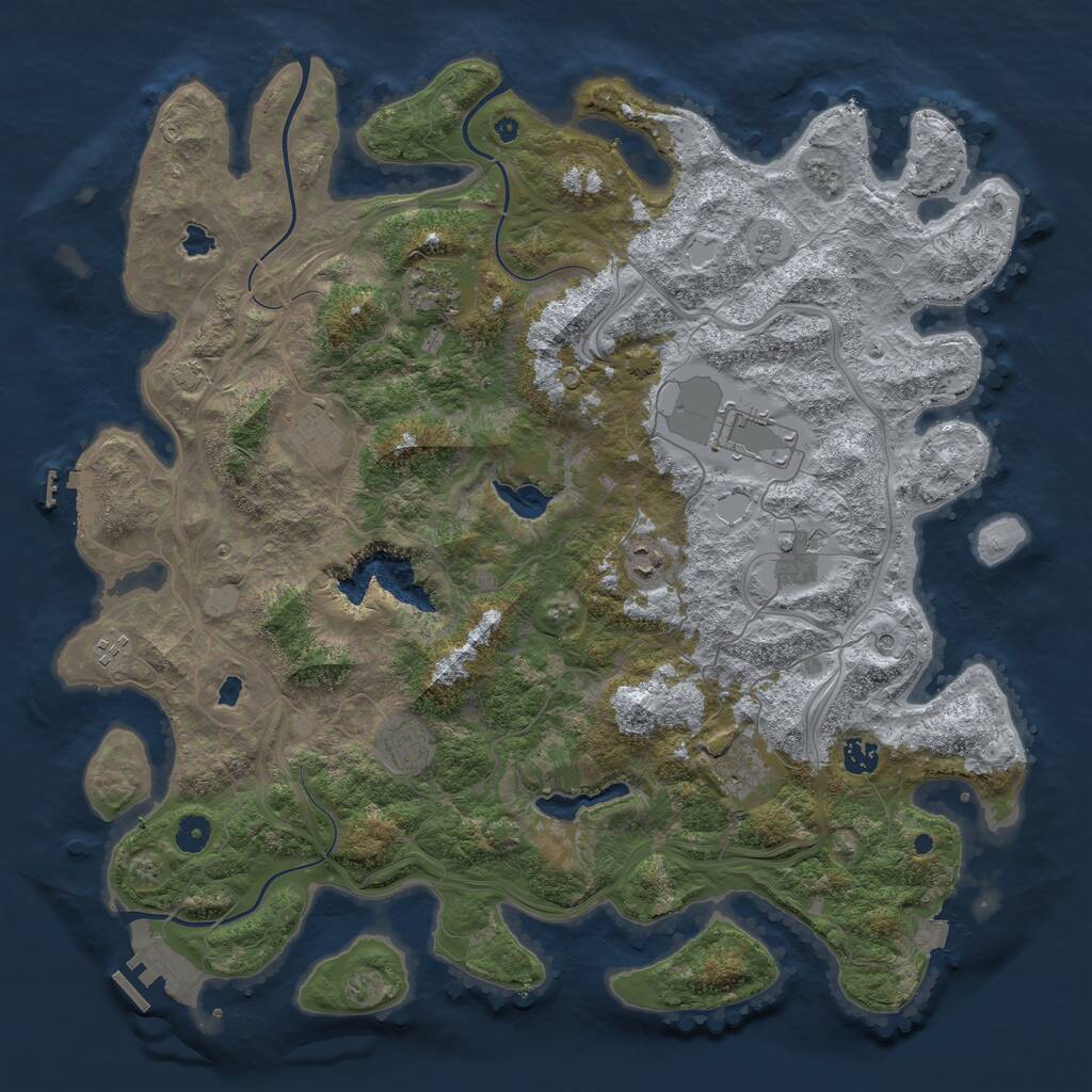 Rust Map: Procedural Map, Size: 4500, Seed: 392018058, 15 Monuments