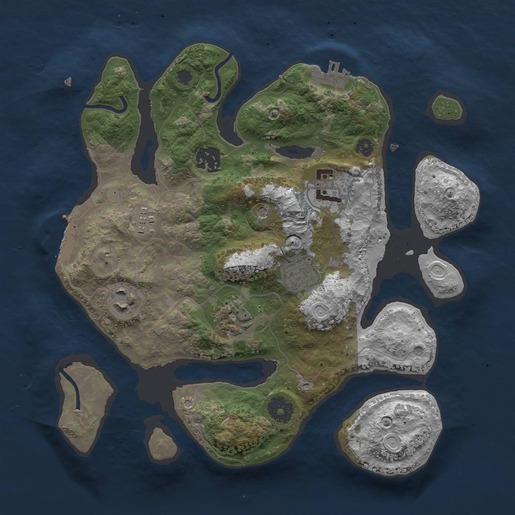 Rust Map: Procedural Map, Size: 3000, Seed: 118709135, 17 Monuments