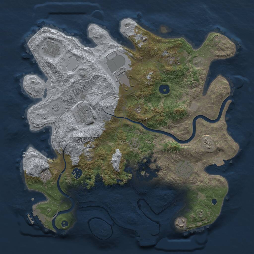Rust Map: Procedural Map, Size: 3700, Seed: 124107974, 15 Monuments