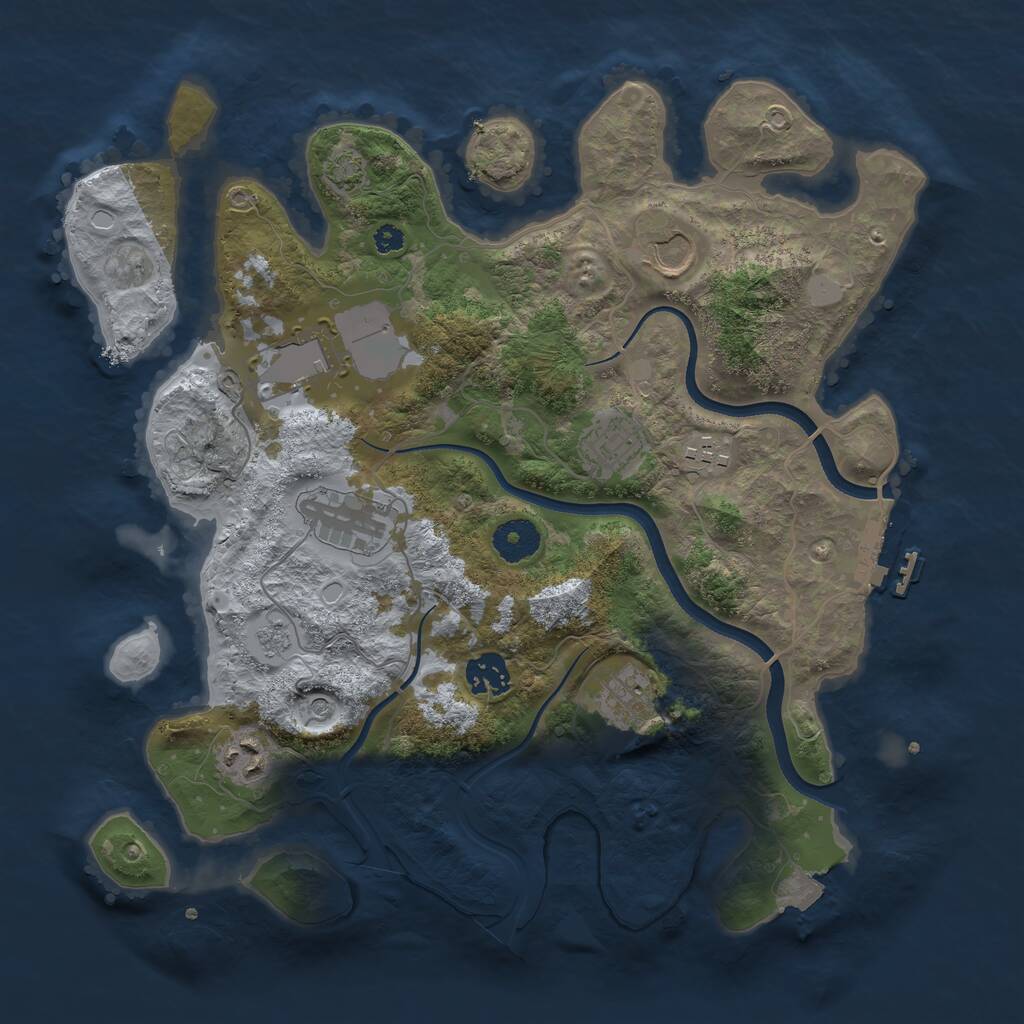 Rust Map: Procedural Map, Size: 3500, Seed: 2292993, 13 Monuments