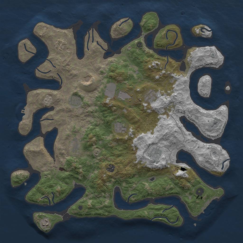 Rust Map: Procedural Map, Size: 4500, Seed: 24388849, 22 Monuments